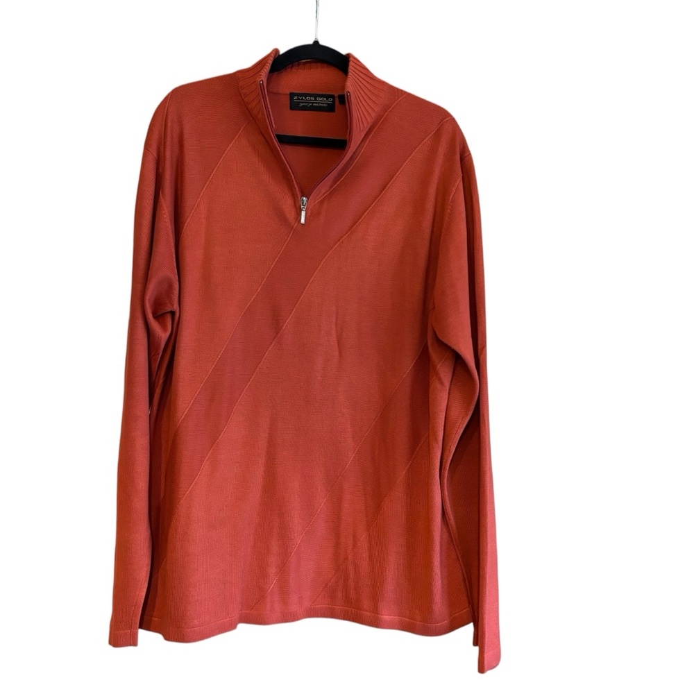 Vintage Zylos Gold by George Machado Rust Orange 1/4‎ Zip Size XL